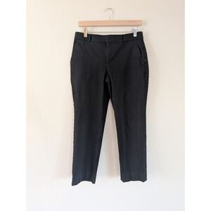 Banana Republic Avery Black Straight Ankle Pants 6 Corporate Work Stretch Office